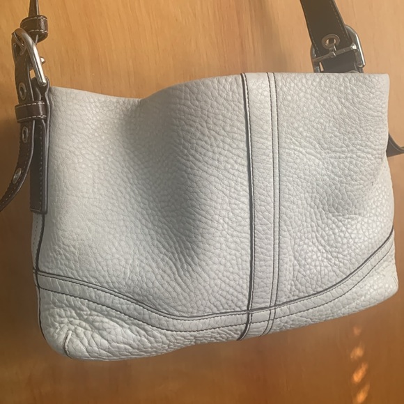 Genuine Leather Pebble Coach Handbag - Picture 3 of 11